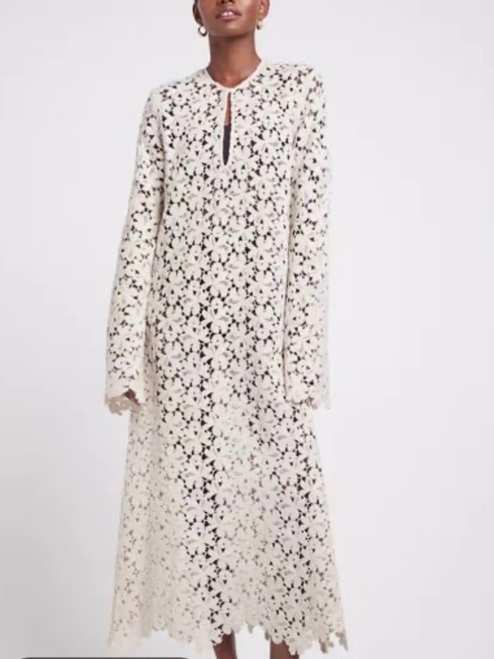 Matin Maxi Crochet Ivory Dress Size 8